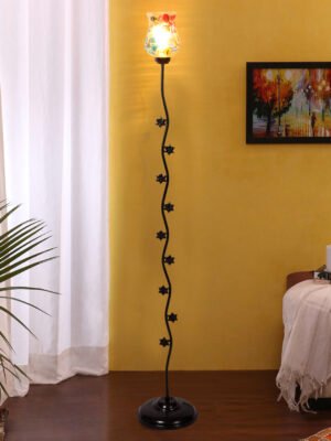 Ambika Home Aurora Estate Multi Shade Premium Iron Floor Lamp with Iron Base & Powder Coated Finish | E27 Holder Included Bulb